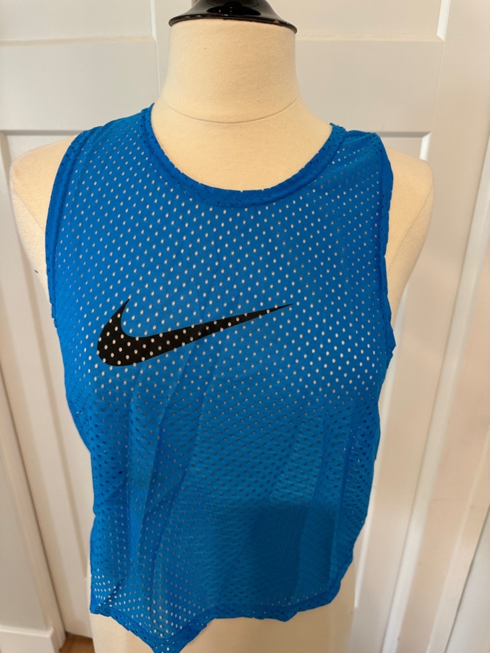 Nike Blue Mesh Tank with Black Swoosh